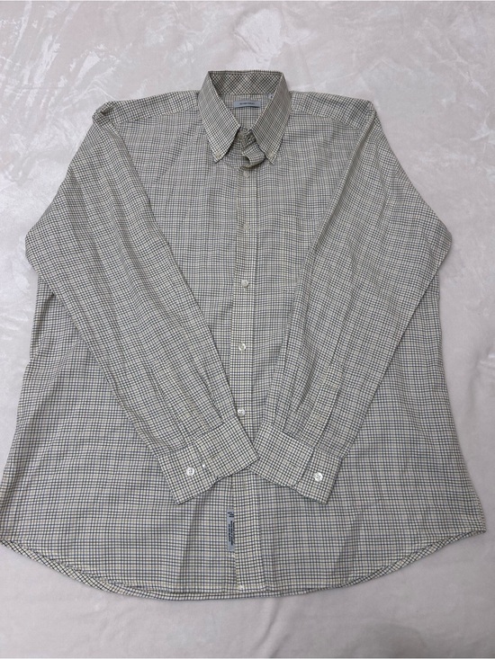 Oliver Ridley Other - Oliver Ridley Men's Long-Sleeve Checked Button-Down Shirt - Cream size L plaid